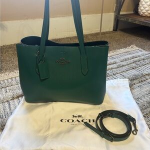 Coach green leather tote bag Like
new